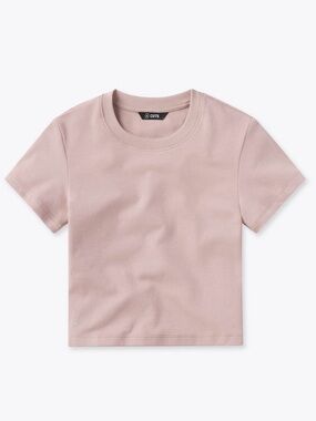 Cuts Tomboy Tee Cropped Crew Neck Neutral Athleisure Women’s S